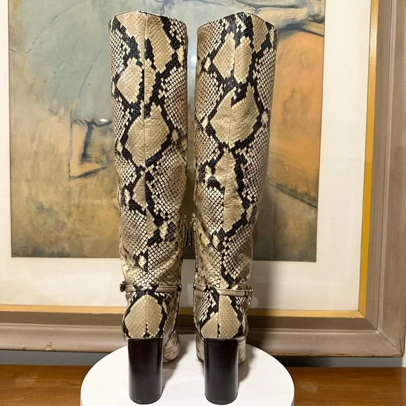 🌹TORY BURCH 🌹Pull-on Snake-embossed Leather Knee-high Boot Size: 5.5 - Picture 7 of 9